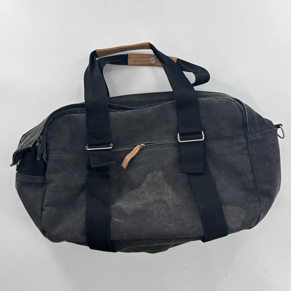 QWSTION Weekender Convertible Travel Bag Grey Canvas Backpack Duffel Carry On